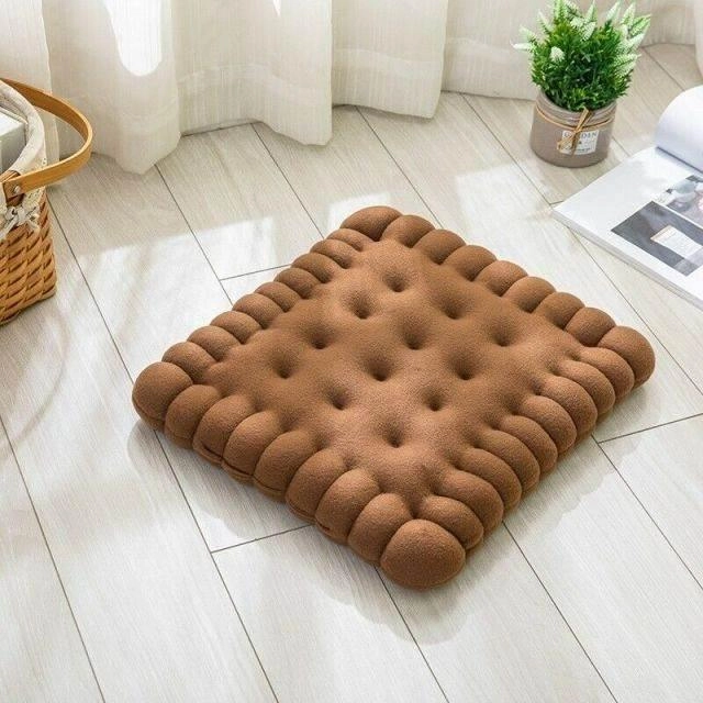 Plush Biscuit Pillow - Creative Decorative Cushion