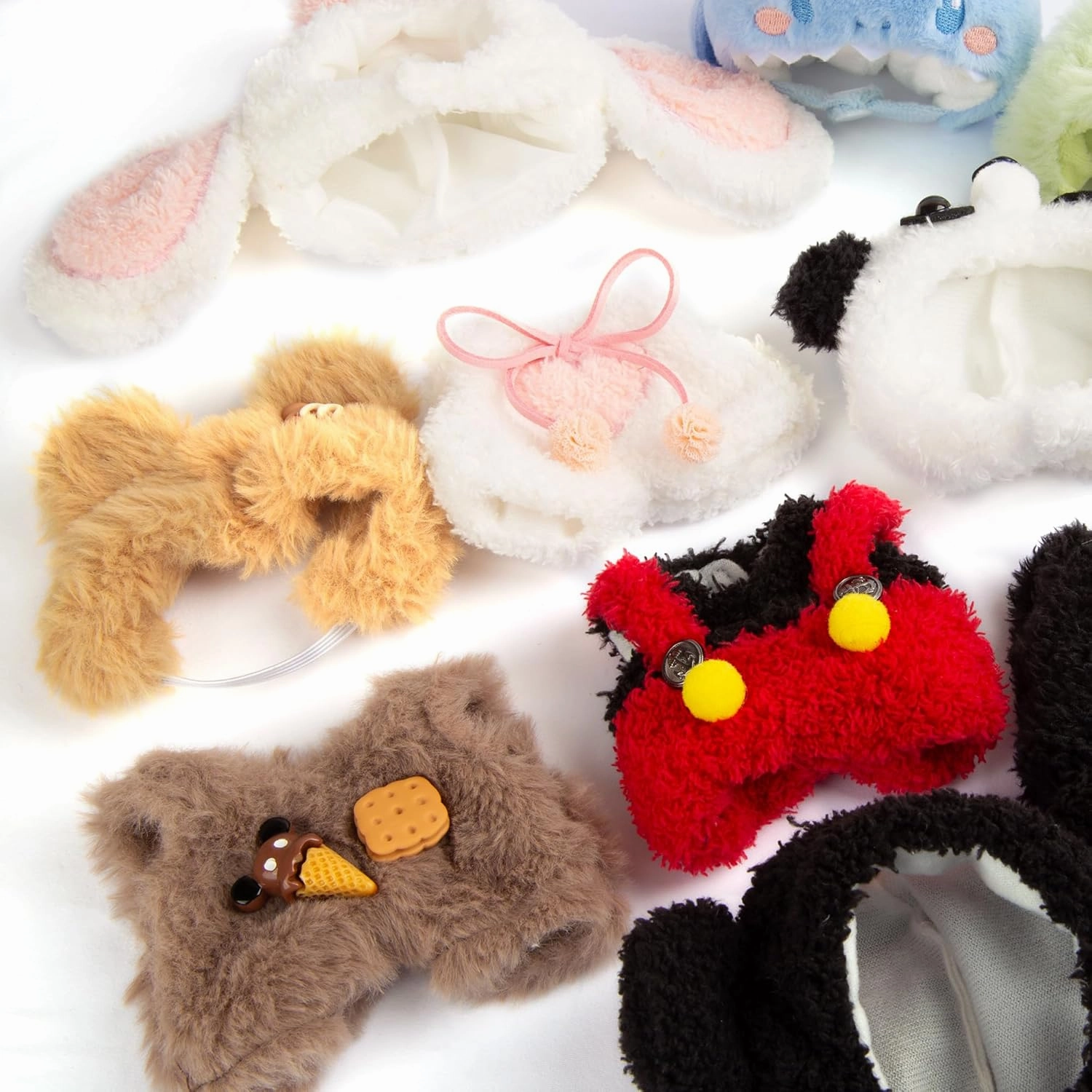 Plush Doll Clothes - Cute Animal 17cm Doll Clothing, Premium Doll Accessories Clothes for Collectors or Display - Kawaii Sandwich Cookie Bear Costume (No Doll)