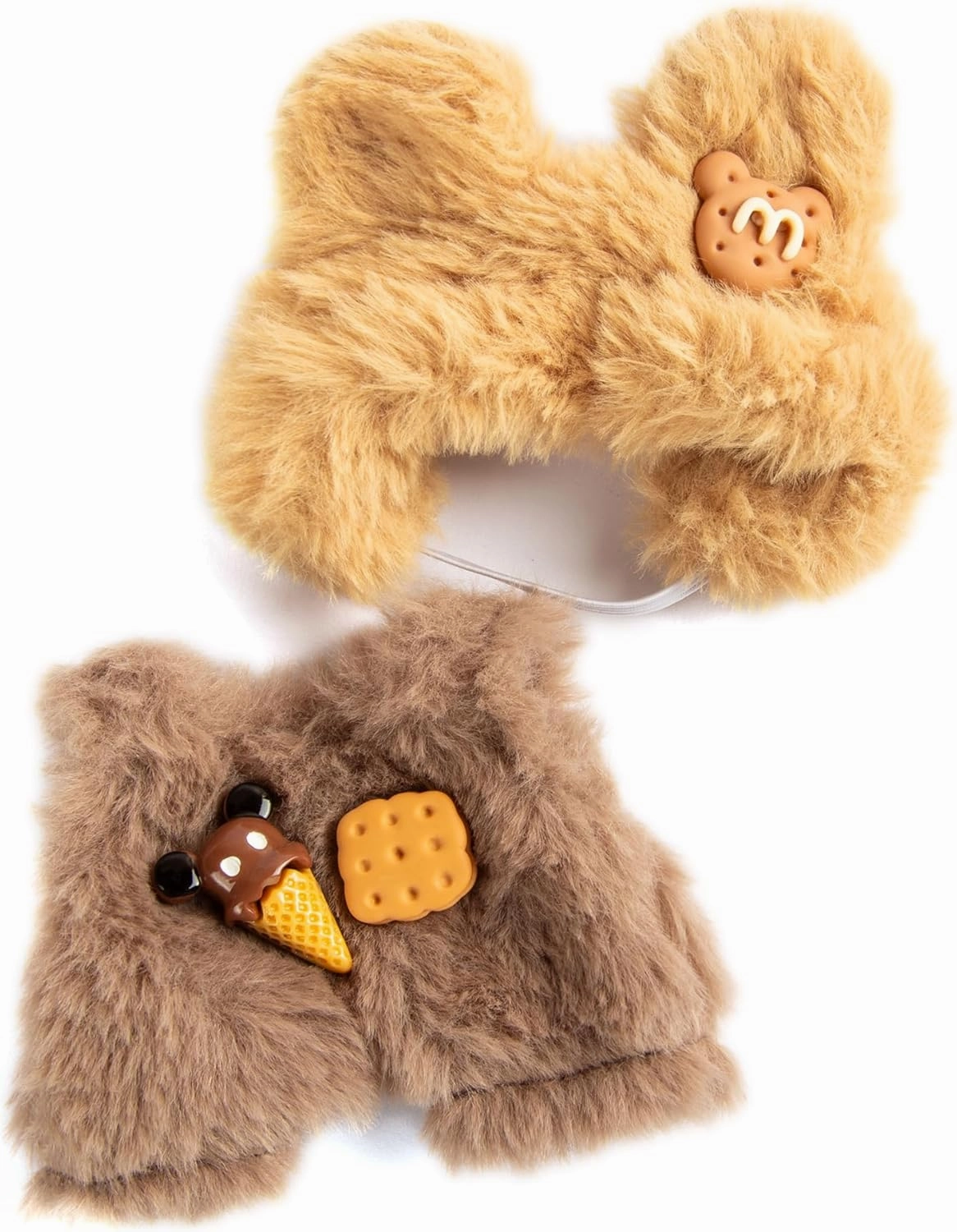 Plush Doll Clothes - Cute Animal 17cm Doll Clothing, Premium Doll Accessories Clothes for Collectors or Display - Kawaii Sandwich Cookie Bear Costume (No Doll)
