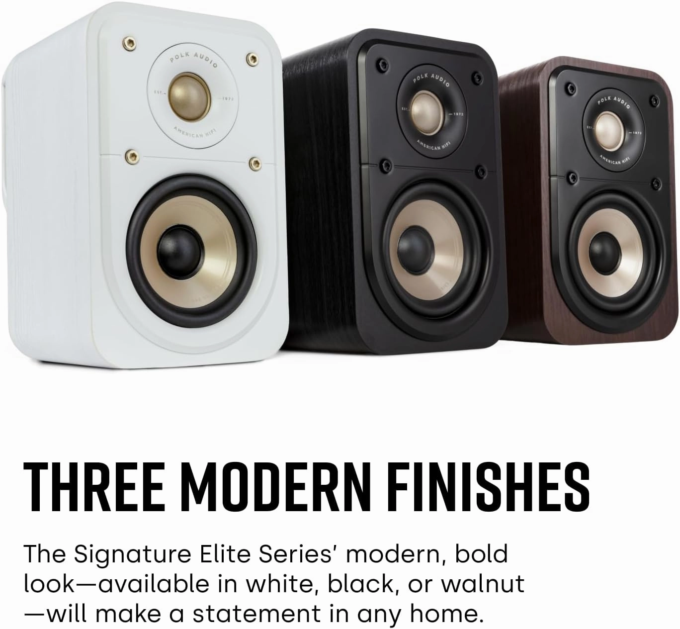 Polk Signature Elite ES10 Surround Loudspeaker - Hi-Res Audio Certified, Dolby Atmos & DTS:X Compatible, 1" Tweeter & 4" Woofer, Power Port Technology for Effortless Bass (Pair, Stunning Black)