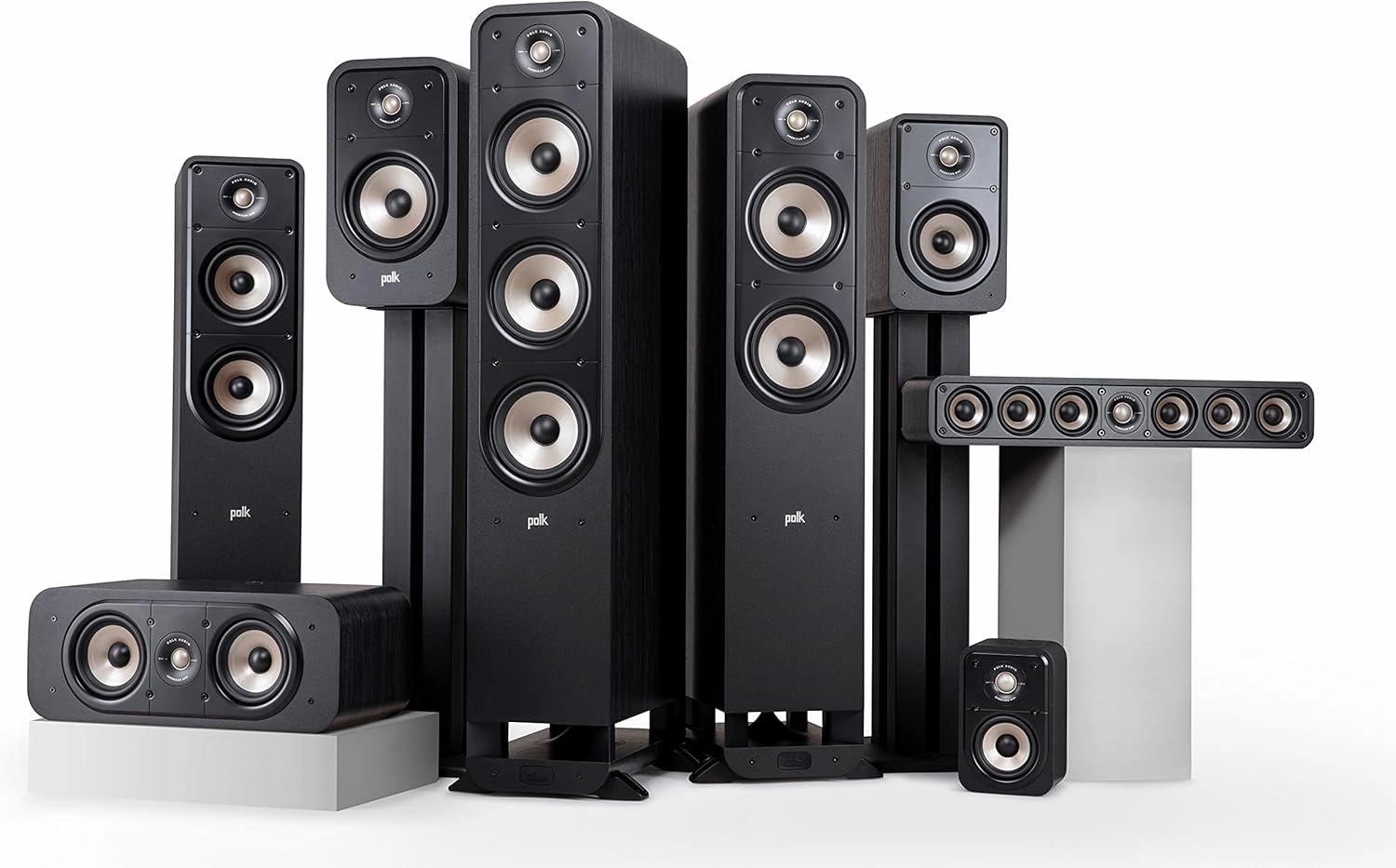 Polk Signature Elite ES10 Surround Loudspeaker - Hi-Res Audio Certified, Dolby Atmos & DTS:X Compatible, 1" Tweeter & 4" Woofer, Power Port Technology for Effortless Bass (Pair, Stunning Black)
