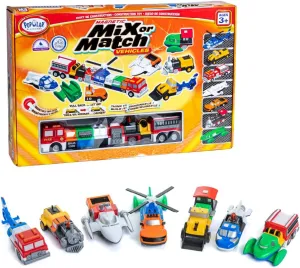 POPULAR PLAYTHINGS Mix or Match Vehicles Orange, Magnetic Toy Play Set, 21 Pieces