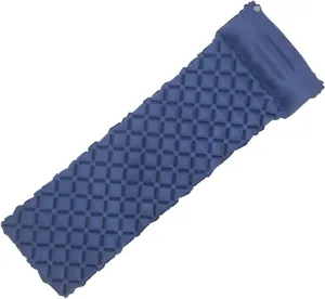 Portable Air Mattress Sleeping Pad Fast Filling Air Bag Inflatable Mattress, Camping Sleeping Mat (Color : Navy Blue)
