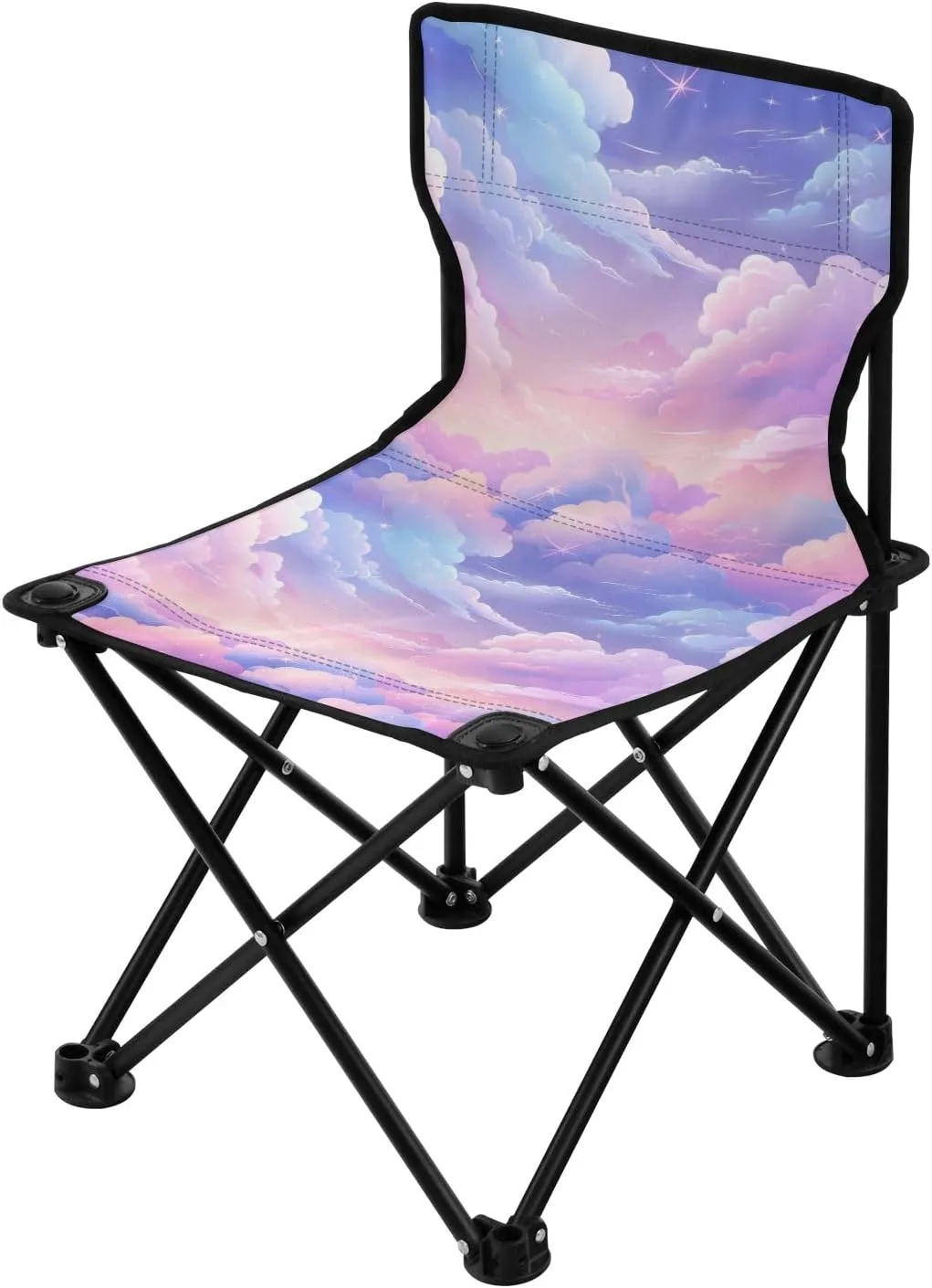 Portable Camping Folding Chairs Foldable Chair Small Cloudy Cartoon 1 Lightweight Backpacking Outdoor Outside Fishing