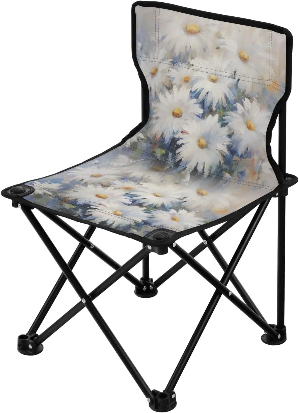 Portable Camping Folding Chairs Foldable Chair Small Daisy White Flower 1 Lightweight Backpacking Outdoor Outside Fishing
