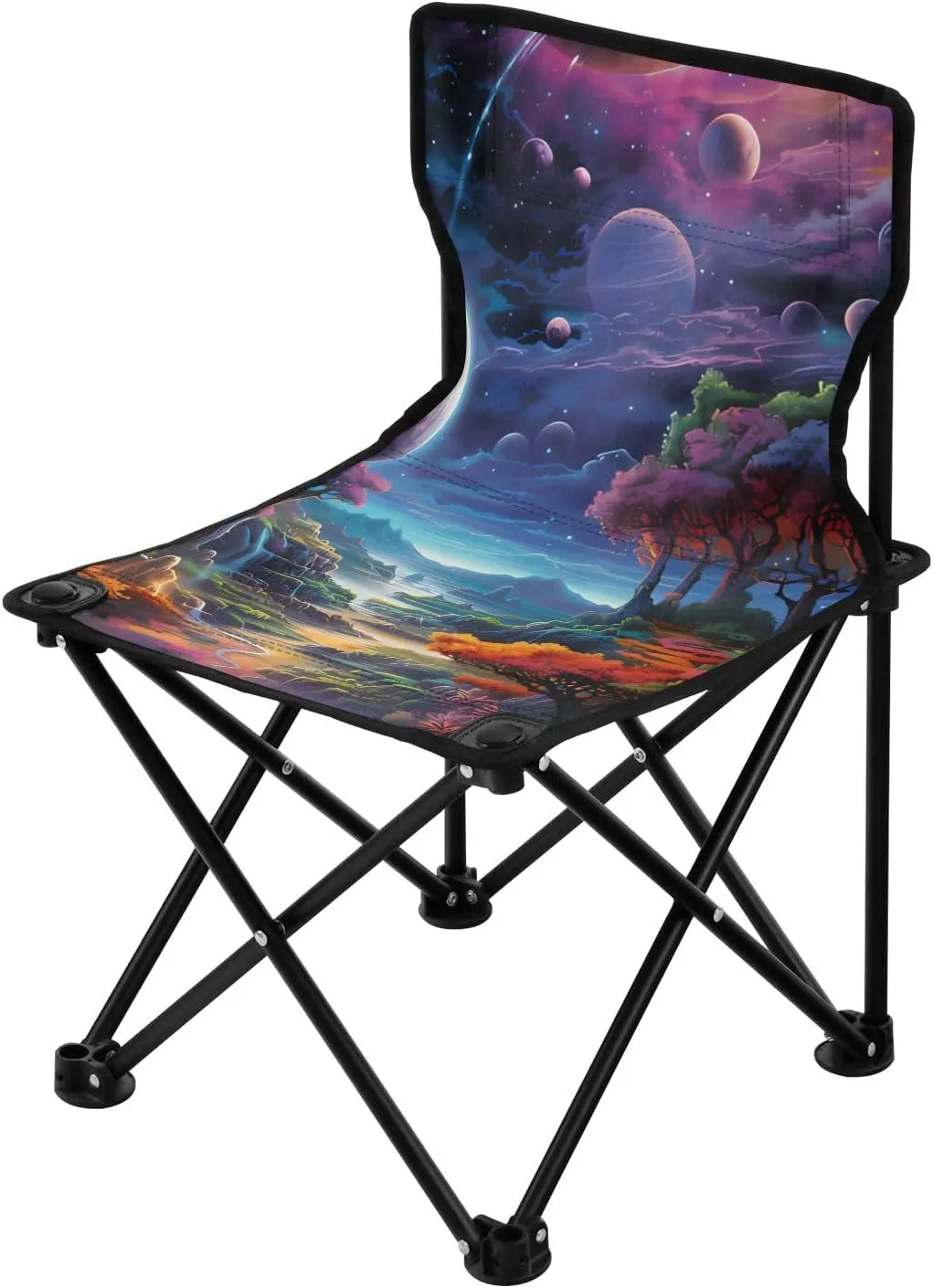 Portable Camping Folding Chairs Foldable Chair Small Wonderland Painting Lightweight Backpacking Outdoor Outside Fishing