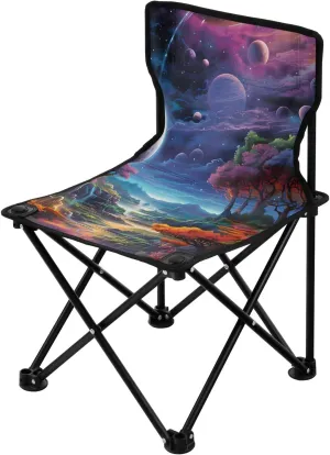 Portable Camping Folding Chairs Foldable Chair Small Wonderland Painting Lightweight Backpacking Outdoor Outside Fishing
