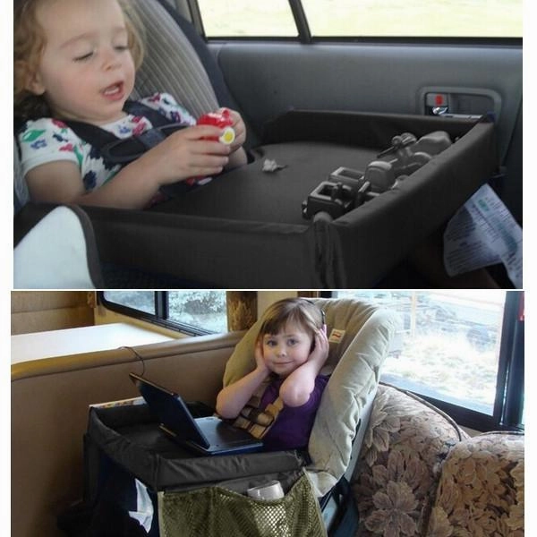 Portable Baby Kids Safety Car Seat Stroller Tray Play Travel Drawing Board Black