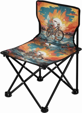 Portable Camping Folding Chairs Foldable Chair Small Bike 2 Lightweight Backpacking Outdoor Outside Fishing