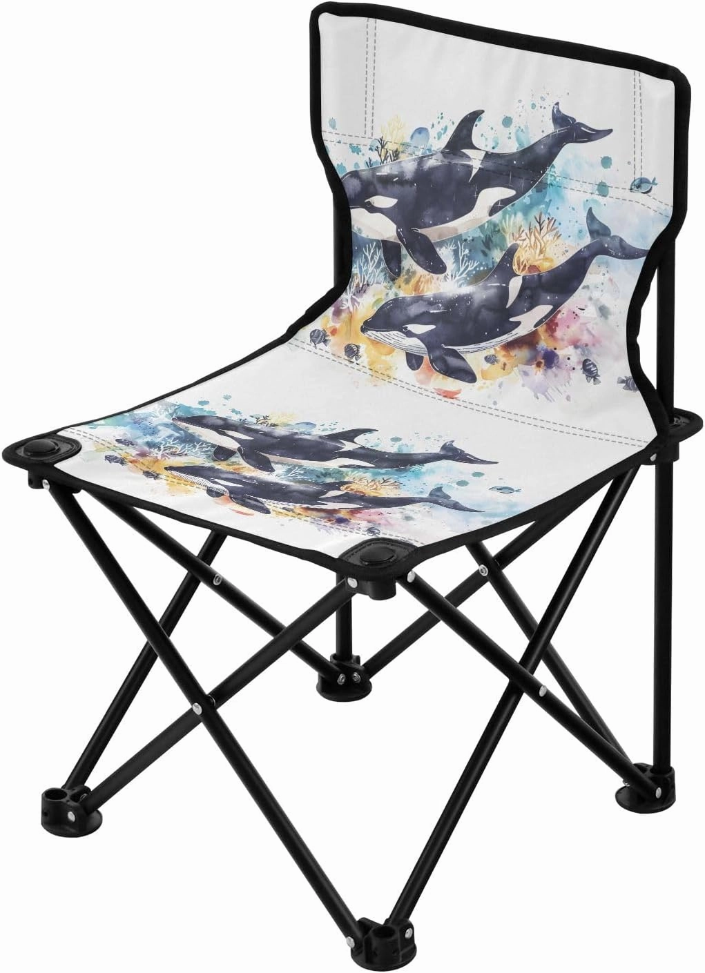 Portable Camping Folding Chairs Foldable Chair Small Killer Whale Lightweight Backpacking Outdoor Outside Fishing