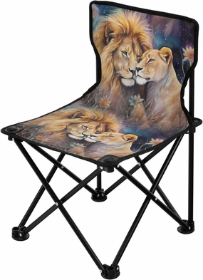 Portable Camping Folding Chairs Foldable Chair Small Lion 2 Lightweight Backpacking Outdoor Outside Fishing