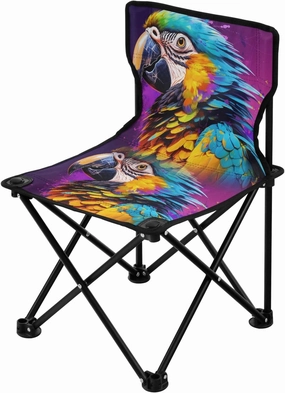 Portable Camping Folding Chairs Foldable Chair Small Parrot Colorful Lightweight Backpacking Outdoor Outside Fishing