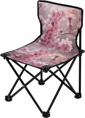 Portable Camping Folding Chairs Foldable Chair Small Pink Peach Blossom Lightweight Backpacking Outdoor Outside Fishing
