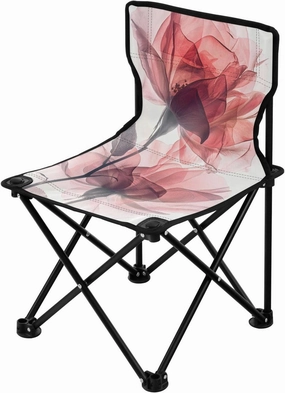 Portable Camping Folding Chairs Foldable Chair Small Pink Roses Translucent Lightweight Backpacking Outdoor Outside Fishing