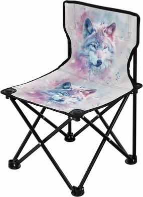 Portable Camping Folding Chairs Foldable Chair Small Wolf White Lightweight Backpacking Outdoor Outside Fishing