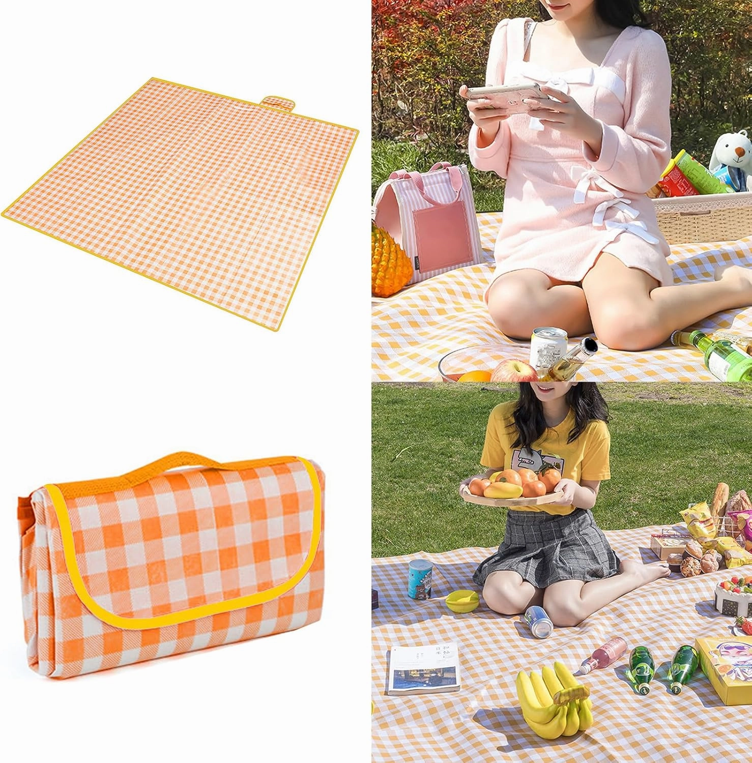 Portable Large Picnics Blanket Outdoor Family Picnics Beach Blanket Camping Mat Grass Parks Accessories