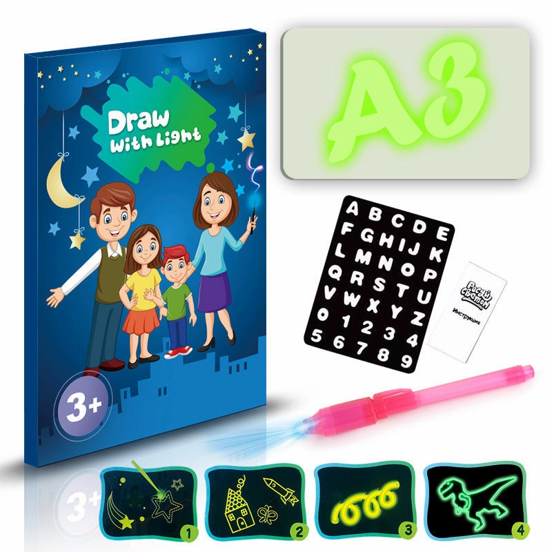 Portable Magic Fluorescence Light Drawing Pad