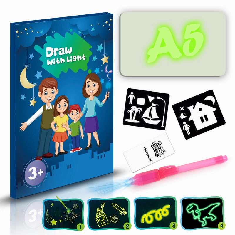 Portable Magic Fluorescence Light Drawing Pad