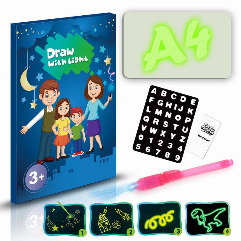 Portable Magic Fluorescence Light Drawing Pad