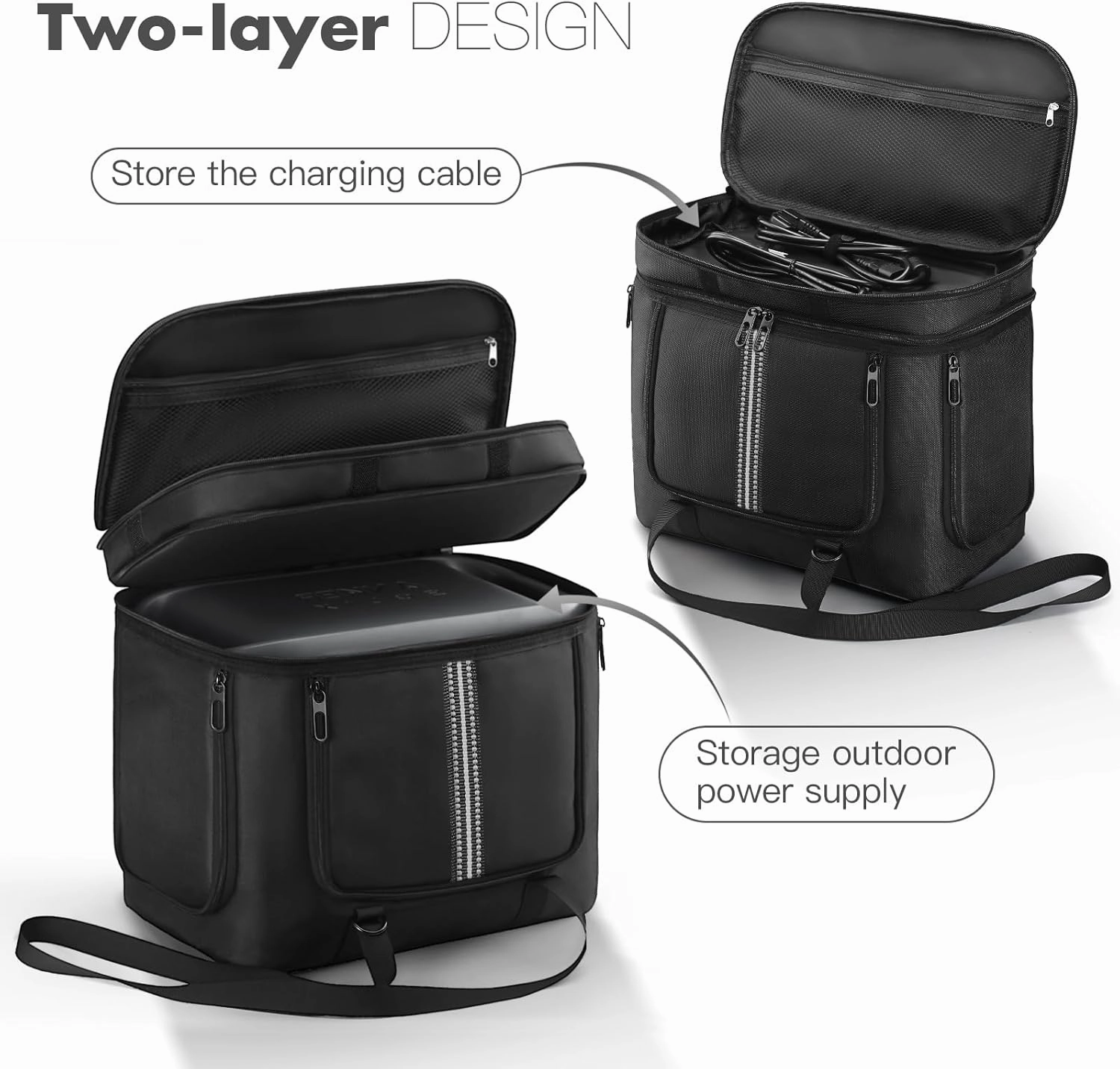 Portable Power Station Carrying Case Bag Compatible with Anker SOLIX C1000 Power Station Generator Protective Shoulder Bag Storage Cover