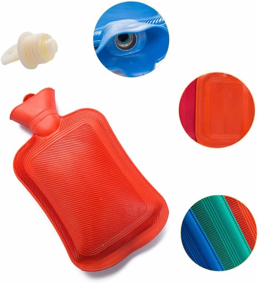 Portable Rubber Hot Water Bottle, 500ML/1000ML/1750ML/2000ML Large Winter Warm Hot Water Bag for Pain Relief, Menstrual Cramps, Neck and Shoulders, Feet Warmer for Women and Girls(1PCS, Random Color)