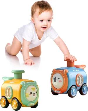 Press and Go Cars Toys for Toddlers Over 18 Months, Dog and Elephant Cartoon Cars with Surprise Whistle, Pull Back Cars for Boys Girls Kids Ages 2 3 4 5 Years Old (Type-B)