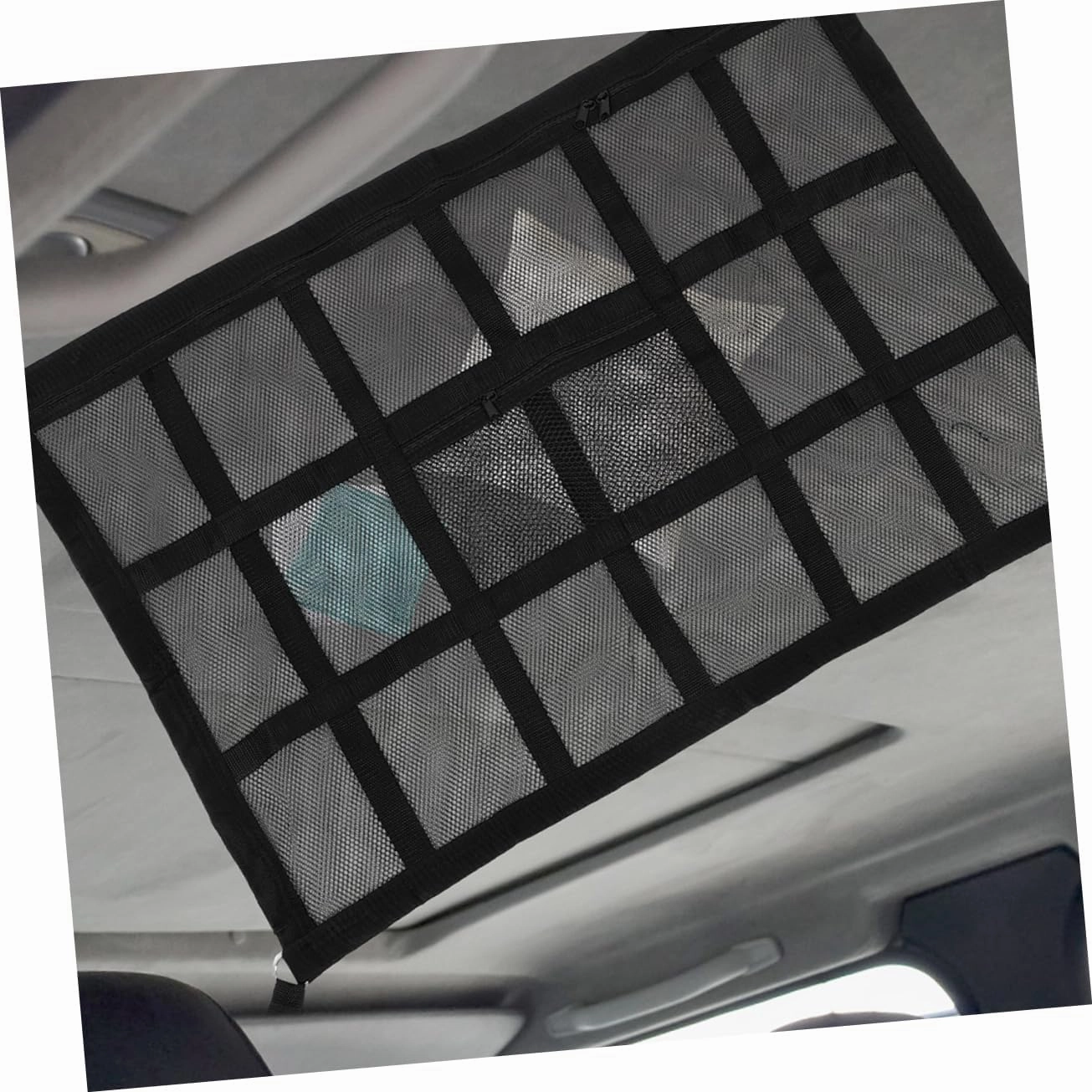 PRETYZOOM Car Ceiling Organizer Net Durable Slot Storage for Versatile Sundries Bag for Travel Essentials Sports Gear Stylish Design Maximizes Vehicle Storage Space