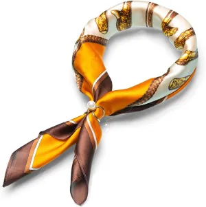 Pure Silk Scarf Neckerchief for Women (with Scarf Ring) Head Scarves For Hair