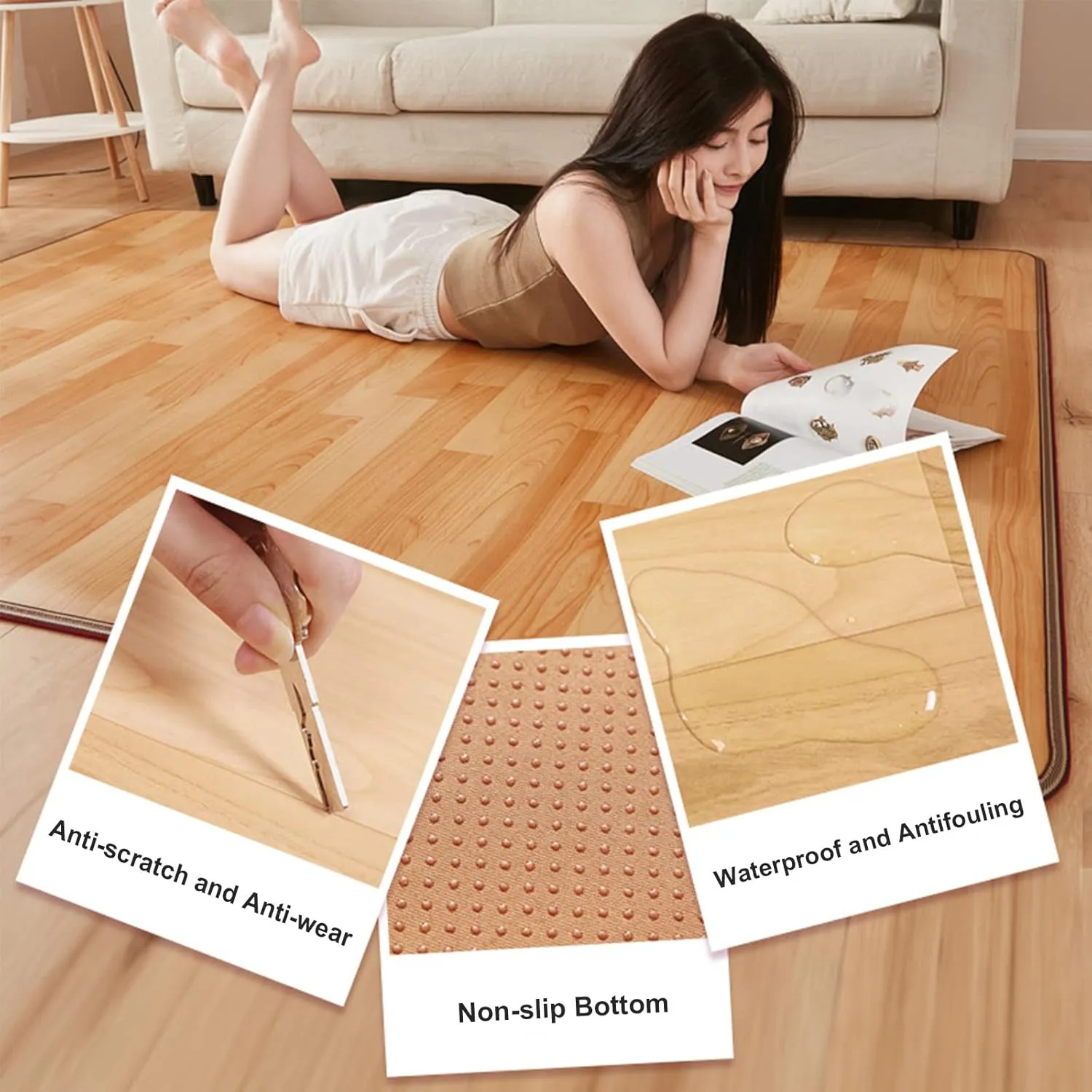 QQXX Electric Heated Floor Mats, Adjustable Temperature Toes Warming Heater, Winter Under Desk Foot Warmer Home Foot Warmer Carpet Heating Pads (50x60cm(20x24inch), A)