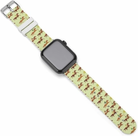 Racing Horse Pattern Adjustable Silicone Watchband Compatible with IWatch Classic Soft Sports Watch Strap for Men Women