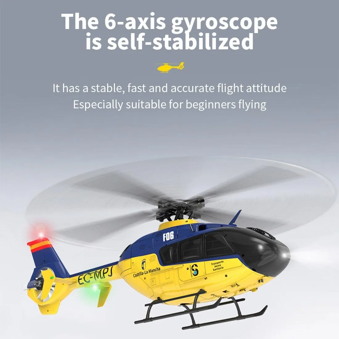 RC Brushless Helicopter, EC-135 1/36 2.4G 6CH Direct Drive 3D/6G Helicopter Model (RTF Version)
