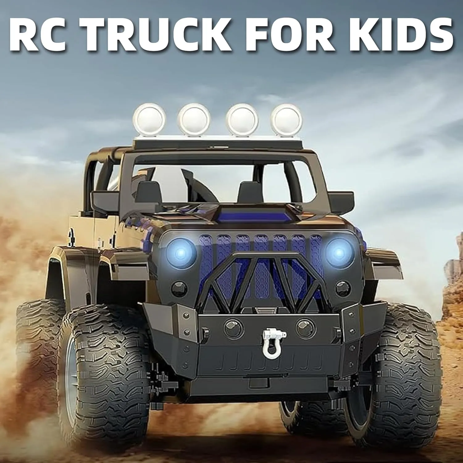 RC Car for Boys & Girls - Upgraded 2.4GHz Remote Control Car, 1:18 Scale SUV with LED Lights, 20 KM/H High Speed, 35-Min Playtime, Offroad Racing Toy for Kids Ages 6-12