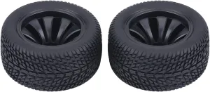RC Car Tire Plastic Hubs Wheel 2Pcs Rubber Tires with Anti Skid Suitable for 1:12 RC Car Racing Truck