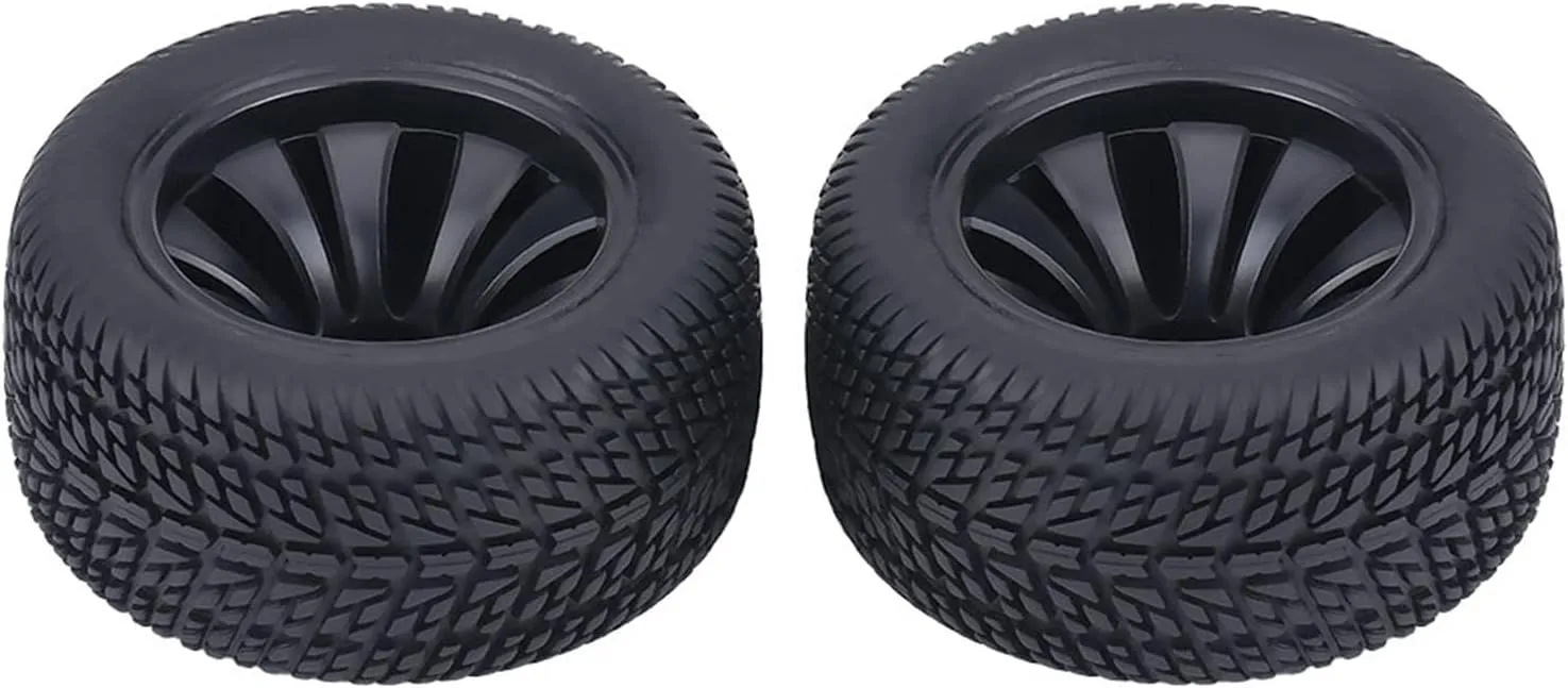 RC Car Tire Plastic Hubs Wheel 2Pcs Rubber Tires with Anti Skid Suitable for 1:12 RC Car Racing Truck