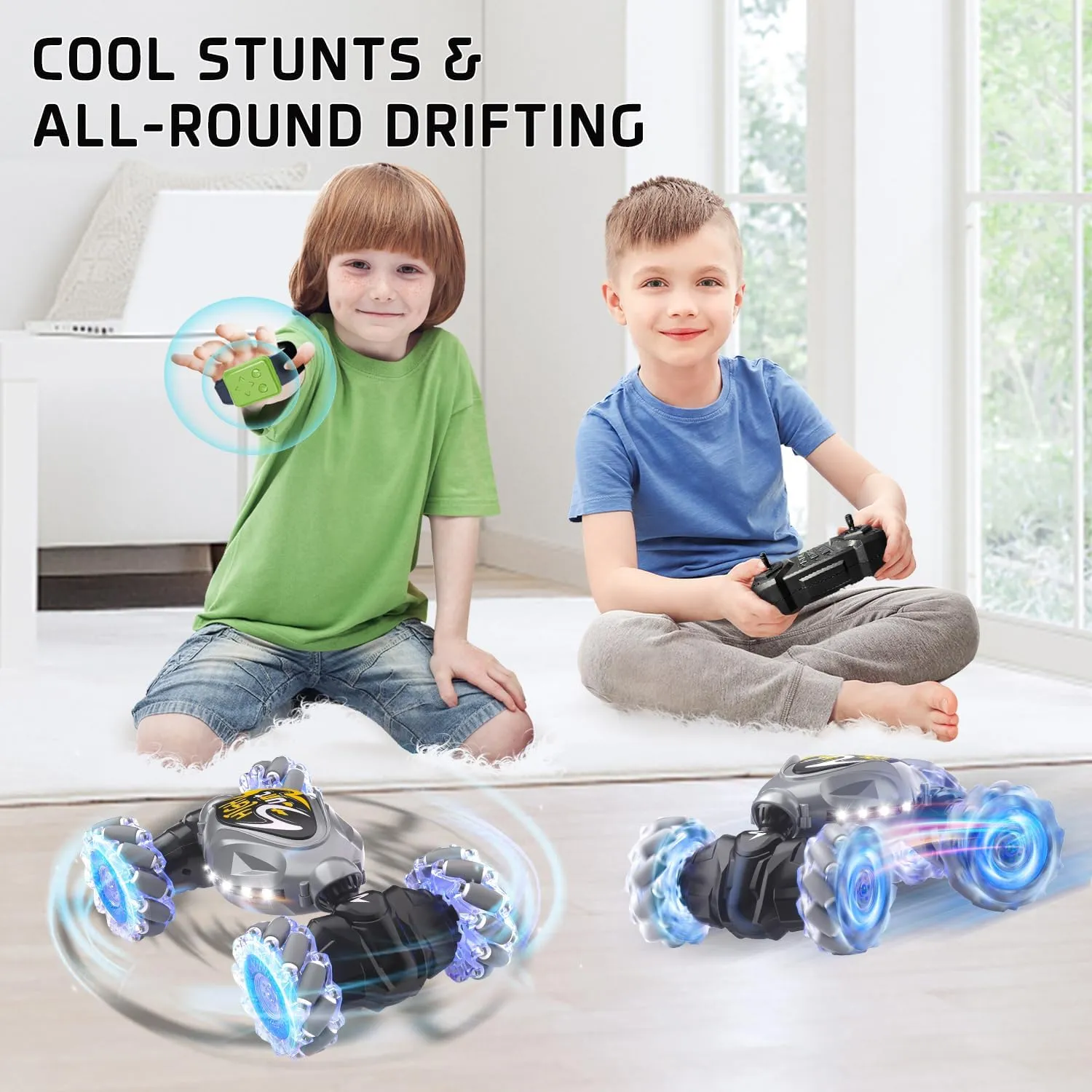 RC Cars, 2.4Ghz 4WD New Gravity Gesture Sensing Remote Control Car Toys, Stunt Twist Truck Toys for 6-12 yr Boys & Girls, RC Drift Car with Light Music Best Gift for Kids Age 7 8 9 10 11 yr