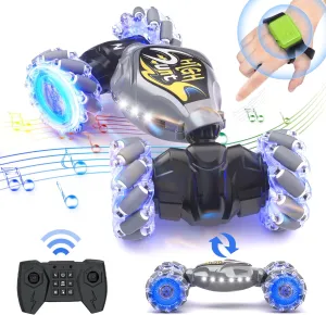 RC Cars, 2.4Ghz 4WD New Gravity Gesture Sensing Remote Control Car Toys, Stunt Twist Truck Toys for 6-12 yr Boys & Girls, RC Drift Car with Light Music Best Gift for Kids Age 7 8 9 10 11 yr