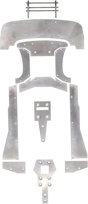 RC Chassis Armors Set,Aluminum Alloy Chassis Armor Protective Bar for ARRMA 1/7 Felony Infraction RC Car Modification Part(Silver)