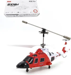 RC Helicopter for Adult, S111H 2.4G RC Airplane 3CH Dual-Prop Gyro Stabilized Airplane Model Toys with Bright Night Navigation Lights for Beginner(RTF Version/White Orange)