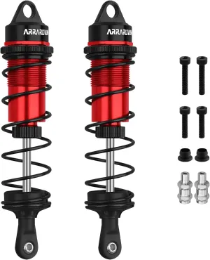 RC Shock Absorbers, 2PCS 1/8 110mm RC Car Front Shocks Set Adjustable Shocks Compatible with 1/8 Arrma Typhon 6S, FS Racing,Team Losi Racing,HSP DHK HPI Redcat ZD Racing Truck Buggy Truggy (Red＆Black)