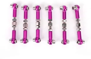 RC Tie Rod Set, 6PCS Adjustable Servo Linkage 47mm For 1/12 and 1/10 Drift car truck Part( )