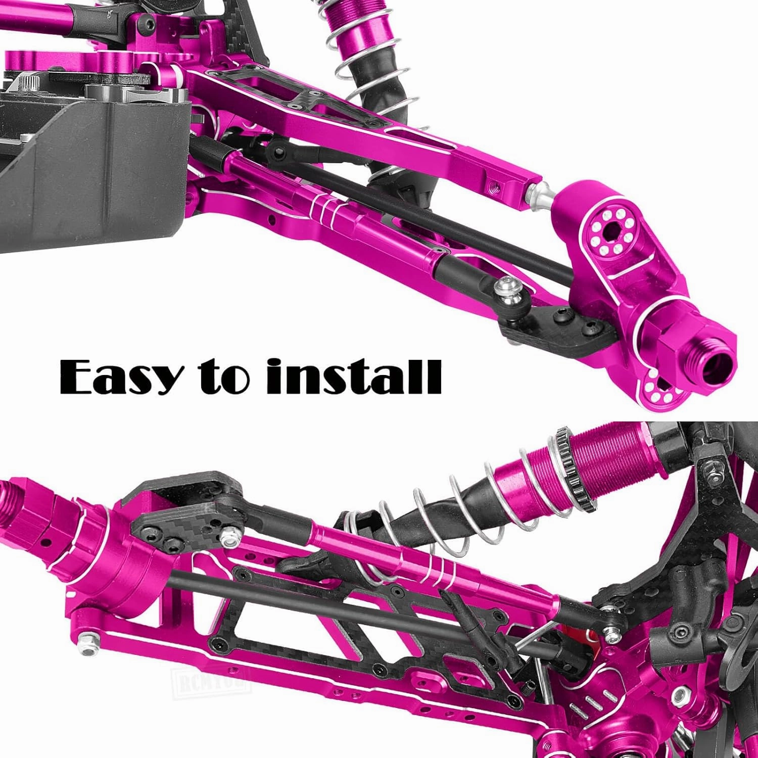 RC 7075 Aluminum Turnbuckles Camber Links Upgrades Part for 1/8 Kraton Notorious Outcast 6s BLX 1/7 Fireteam 6s BLX,Turnbuckles Camber Links w/25T Servo Arm,Pink