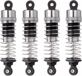 RC Accessory Compatible with HBX 16889 16889A 16890 16890A SG1601 SG1602 1/16 for Mini RC Car Upgrade Parts 4Pcs Oil Metal Shock Absorber Damper