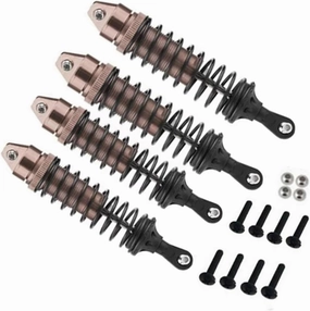 Rc Damper Shock Absorber For Traxxas For Slash 4wd 1/10 4pcs Front & Rear Shock Absorber Damper Short Course For Racing Truck RC Car Upgrade Parts Upgrade Replacement(Red)