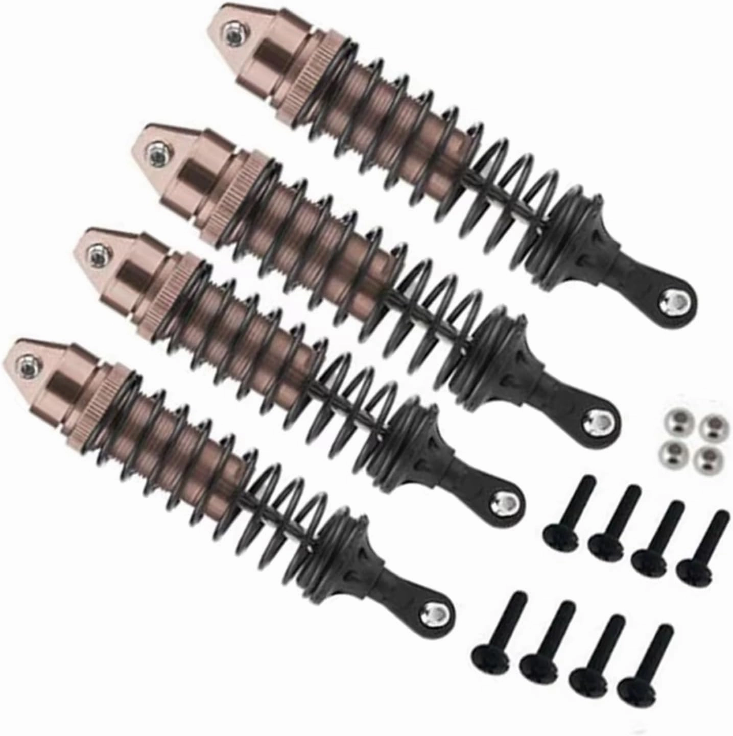 Rc Damper Shock Absorber For Traxxas For Slash 4wd 1/10 4pcs Front & Rear Shock Absorber Damper Short Course For Racing Truck RC Car Upgrade Parts Upgrade Replacement(Red)