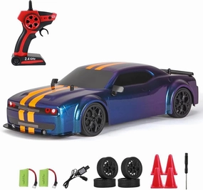 RC Drift Car, 4 WD High Speed 30 KM/H Remote Control Car,1:14 Scale Drifting Tires Racing Sport Toy, 2.4GHz RC Racing Car with Cool Lighting for Adults Boys Girls Kids