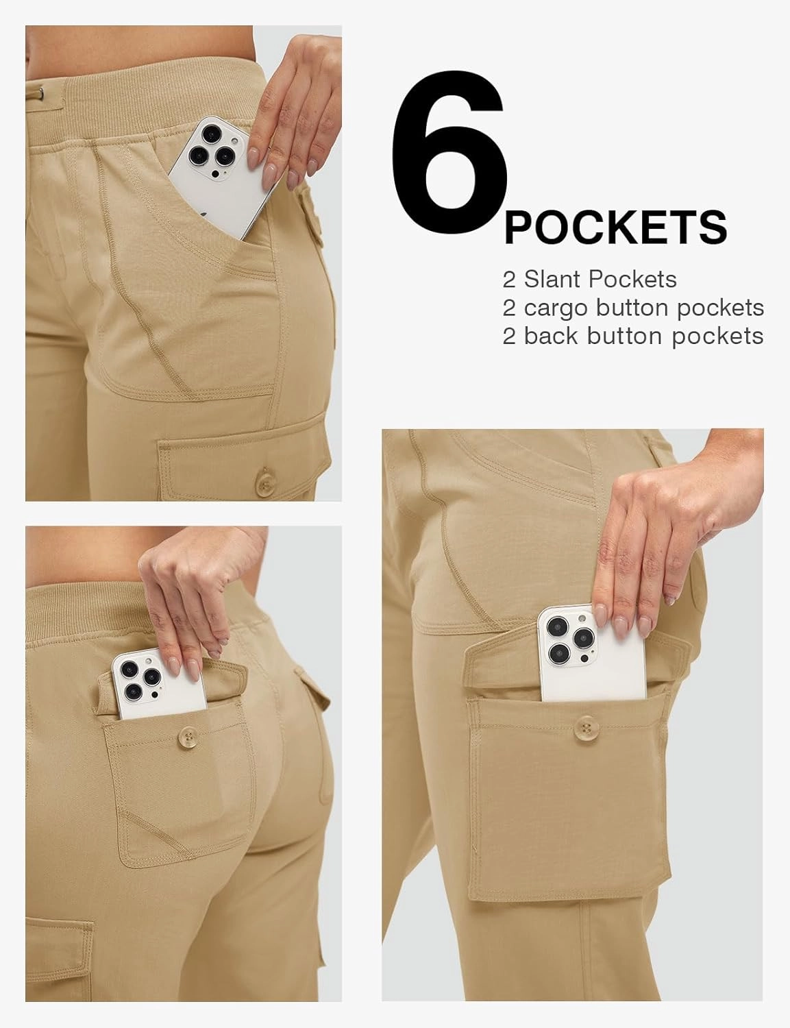 Rdruko Women's Cargo Capris Pants Lightweight Quick Dry Hiking Summer Casual Travel Pants with Pockets