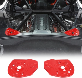 Rear Strut Tower Cover Compatible with Chevrolet Corvette C8 Stingray 2020-2024, ABS Engine Bay Rear Shock Absorbing Tower Protection Panel Cover Trim Accessories, 2PCS (Red)