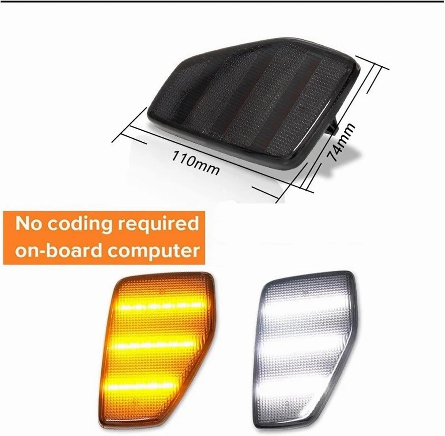 Rear View Mirror Side Marker Lights Amber Three Row LED Strip Lights Front Fender Side Marker Lights For Hummer H3 H3T 2006 2007 2008 2009 2010