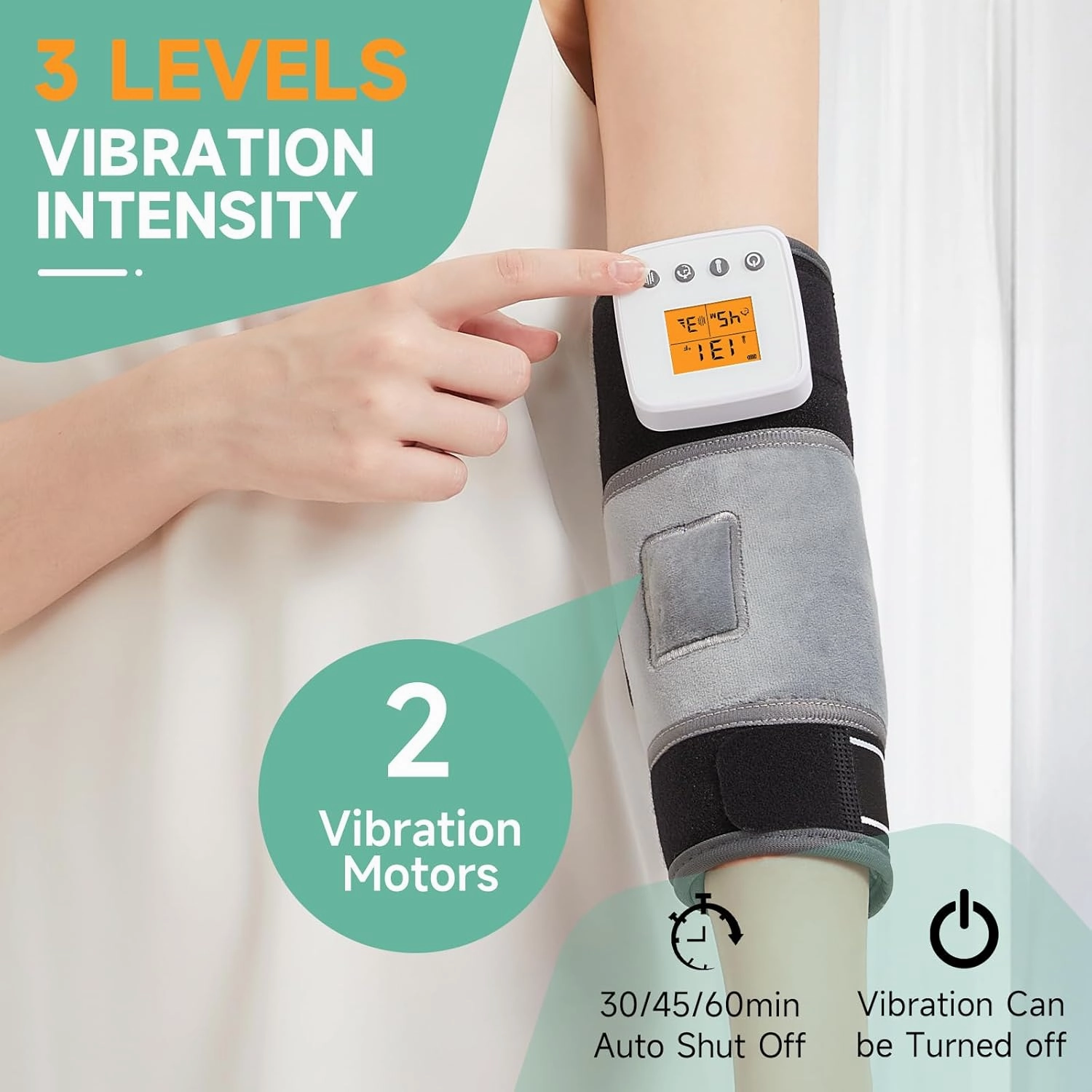 Rechargeable Elbow Heating Pad for Cubital Tunnel & Tennis Elbow Relief, Vibration Heated Brace for Sprains, Arthritis, Bursitis, Joint Pain, 3 Vibration Modes | 3 Heat Levels | Auto Shut Off