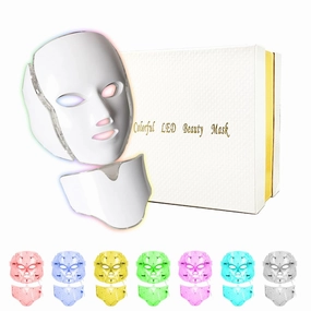 Red Light Therapy Mask for Face, 7 Colors LED Light Therapy, LED Portable Facial Skin Care Mask for Face and Neck